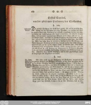 Erstes Capitel, von der göttlichen Einsetzung des Ehestandes.