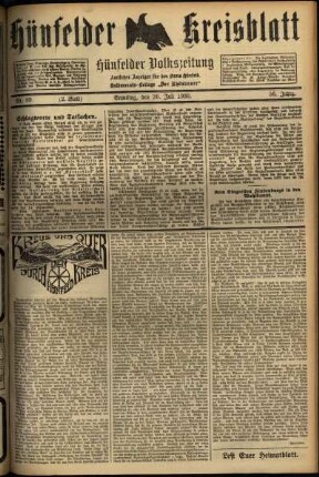 Zweite Ausgabe vom Samstag, den 26. Juli 1930.
