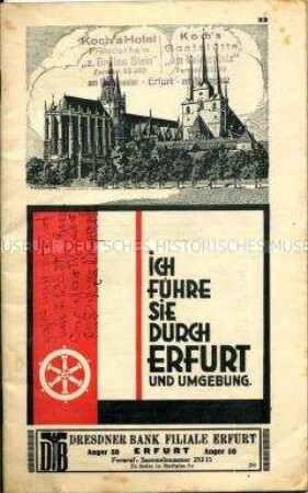 Reiseführer mit Stadtplan von Erfurt und Umgebung