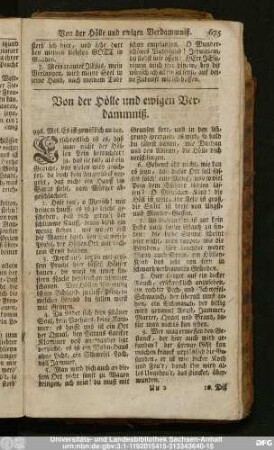 Von der Hölle und ewigen Verdammniß.