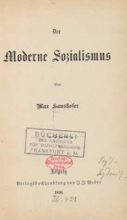 Der moderne Sozialismus