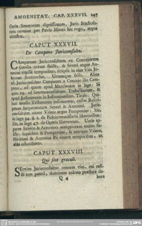 Caput XXXVII. De Campano Iurisconsulto