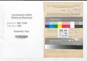 Entnazifizierung Karl Kutschke , geb. 12.04.1901 (Lehrer)