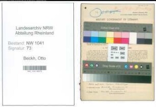 Entnazifizierung Otto Beckh , geb. 13.01.1898 (Kaufmann)