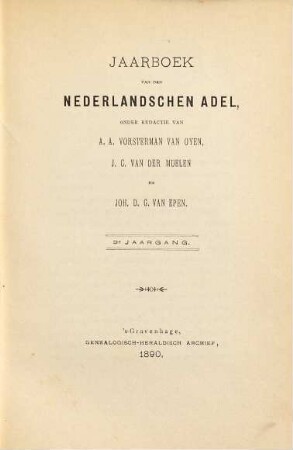 Jaarboek van den Nederlandschen adel. 3. 1890