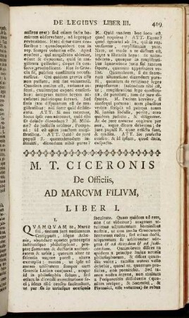 M. T. Ciceronis De Officiis, ad Marcum Filium,[...]