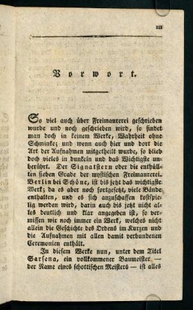 III-IV, Vorwort.