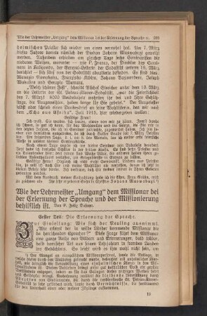 Wie der Lehrmeister „Umgang“ dem Missionsar bei der Erlernung der Sprache und der Missionierung behilflich ist