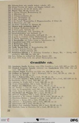 Gemälde etc. (Nr. 316-370)