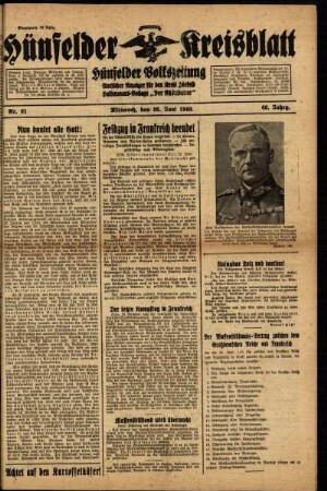 Ausgabe vom Mittwoch, den 26. Juni 1940.