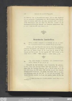 Hebräische Inschriften.