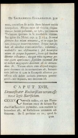 Caput XVIII. Demonstratur Eucharistiam verum esse novae legis Sacrificium