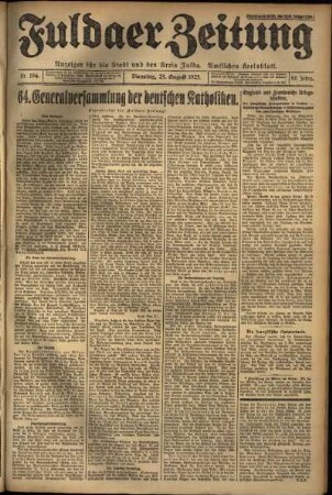 Ausgabe vom Dienstag, den 25. August 1925.