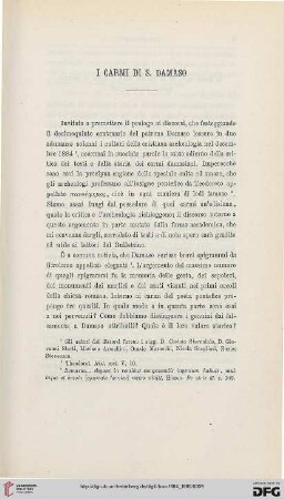4.Ser.3.1884/85: I carmi di S. Damaso