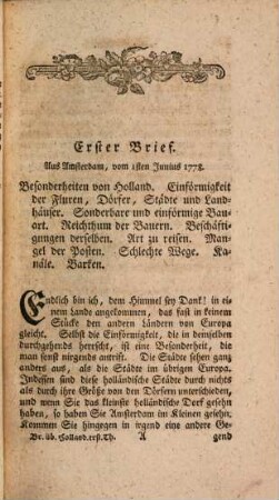 Briefe über den gegenwärtigen Zustand von Holland, 1