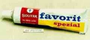 Blechtube für Schuhcreme "SOLITÄR favorit spezial mit Aversin für alle glatten und genarbten Leder"