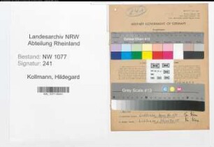 Entnazifizierung Hildegard Kollmann , geb. 23.10.1904 ()