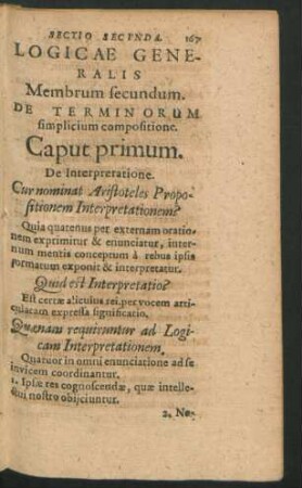 Membrum secundum. De Terminorum simplicium compositione.
