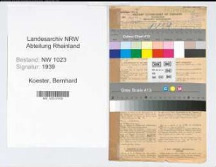 Entnazifizierung Bernhard Koester , geb. 02.09.1904 (Schlosser)