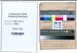 Entnazifizierung Fritz Koch , geb. 22.04.1901 (Schlosser)