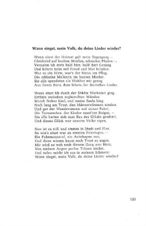 Wann singst, mein Volk, du deine Lieder wieder?