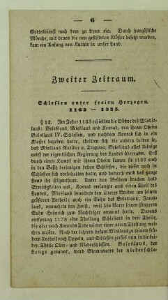 Zweiter Zeitraum. Schlesien unter freien Herzogen. 1163 - 1335