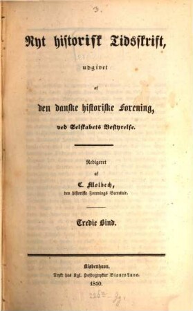 Nyt historisk tidsskrift. 3. 1850