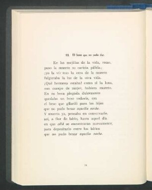 III. El beso que no pudo dar