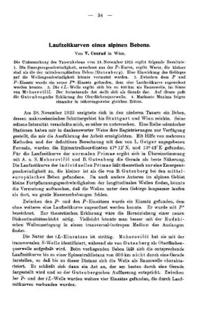 Laufzeitkurven eines alpinen Bebens