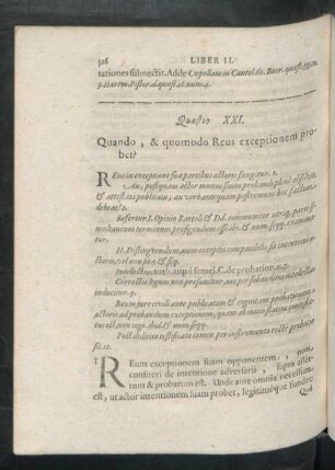 Quaestio XXI. Quando, & quomodo Reus exceptionem probet?