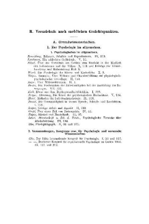 Verzeichnis nach sachlichen Gesichtspunkten