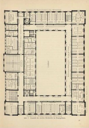 Abb. 7 Grundriß des zweiten Stockwerks im Hauptgebäude