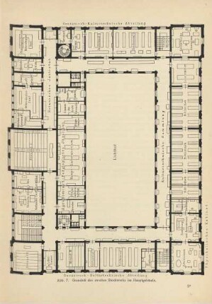 Abb. 7 Grundriß des zweiten Stockwerks im Hauptgebäude