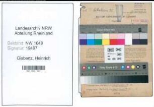 Entnazifizierung Heinrich Gisbertz , geb. 05.03.1885 (Bahnbeamter)