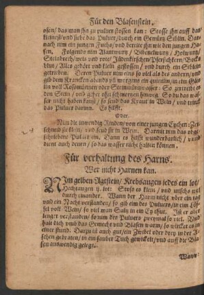 Für verhaltung des Harns.
