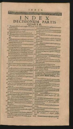 Index Decisionum Partis Quartae
