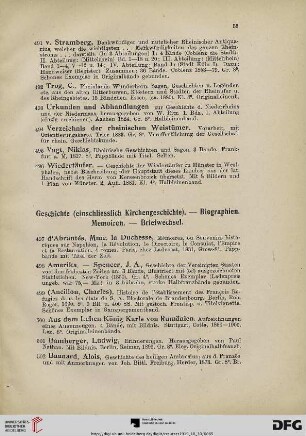 Geschichte, Kirchengeschichte, Biographien, Memoiren, Briefwechsel (Nr.497-603)