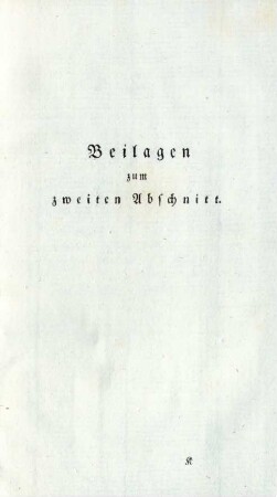 Beilagen zum zweiten Abschnitt