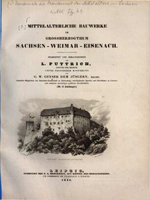 Mittelalterliche Bauwerke Im Grossherzogthum Sachsen-Weimar-Eisenach : (Mit 21 Abbildungen.)