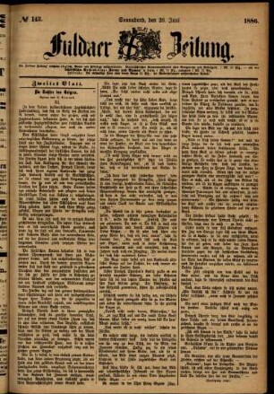Ausgabe vom Samstag, den 26. Juni 1886.