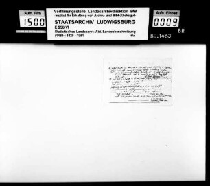 Kollektaneen des Pfarrers Köhler aus Marschalkenzimmern zur Beschreibung und Geschichte von Westerheim