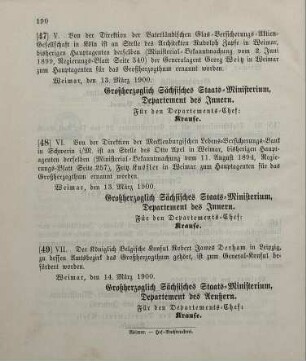 49. Ministerial-Bekanntmachung, betreffend Beförderung des Königlich Belgischen Konsuls Robert James Derham in Leipzig zum General-Konsul