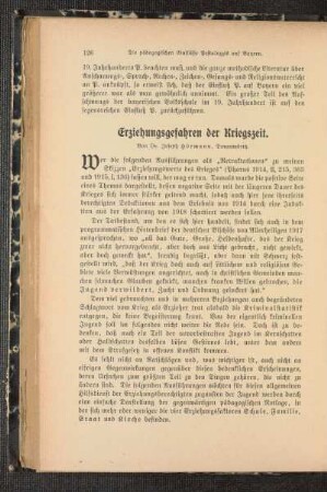 Erziehungsgefahren der Kriegszeit
