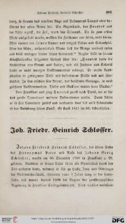 Joh. Friedr. Heinrich Schlosser