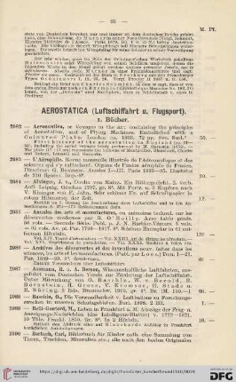 Aerostatica (Luftschiffahrt u. Flugsport) (Nr. 2982 - 3155)