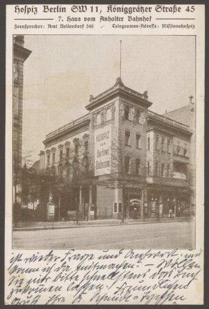 Ansichtskarte "Hospiz", Königgrätzer Straße 45