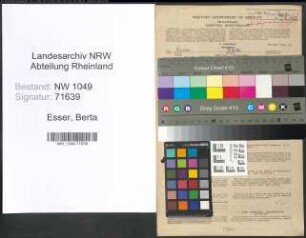 Entnazifizierung Berta Esser , geb. 10.07.1897 (Lehrerin)