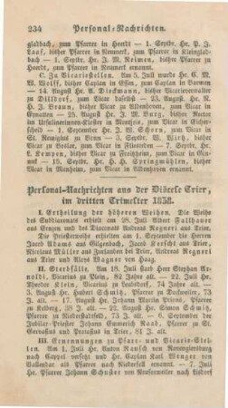 234-235 Personalnachrichten aus der Diözese Trier