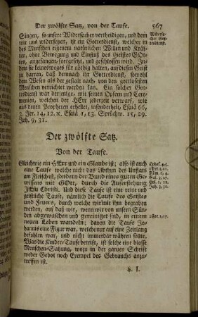 Der zwölfte Satz. Von der Taufe.