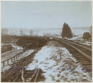 Foto einer Brücke beim Bahnbau Obermichelbach - Waldighofen